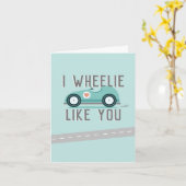 Valentinstag Niedlicher Rennwagen Themenkarte Karte (Gelbe Blume)