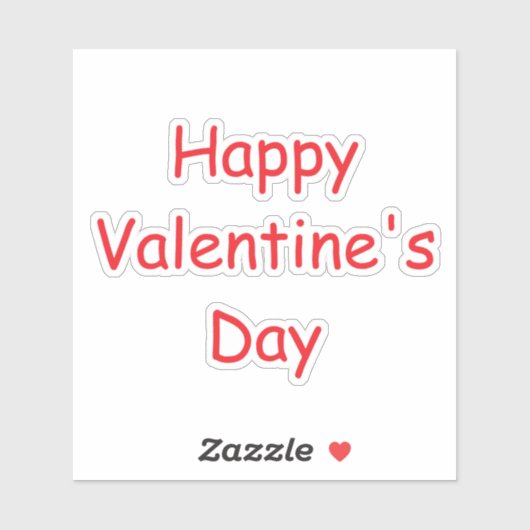 Valentinstag Niedlicher Roter Farbenfroher Romanti Aufkleber (Blatt)