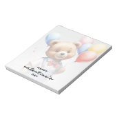 Valentinstag Niedlicher Wasserfarbenbär mit Ballon Notizblock (Rotiert)