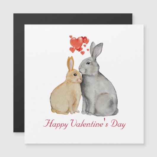 Valentinstag Niedliches Kaninchen Postkarte (Vorne/Hinten)
