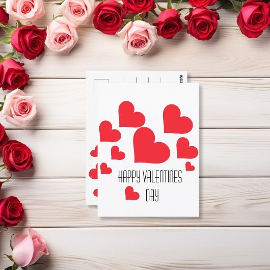 Valentinstag Niedliches Rotes Herz mit Tonnen Lieb Postkarte
