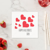 Valentinstag Niedliches Rotes Herz und Liebe Papie Serviette (Beispiel)