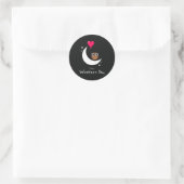 Valentinstag Niedliches Schaf Runder Aufkleber (Tasche)