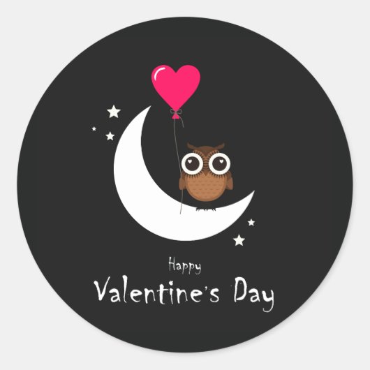 Valentinstag Niedliches Schaf Runder Aufkleber (Vorderseite)