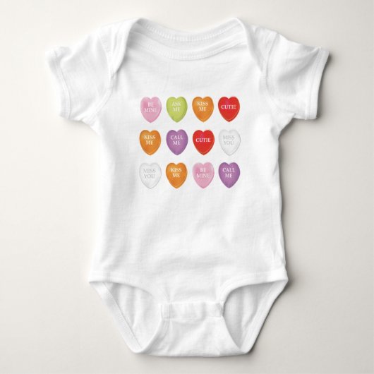 Valentinstag Niedliches Vintages Herz Custom Baby Strampler (Vorderseite)