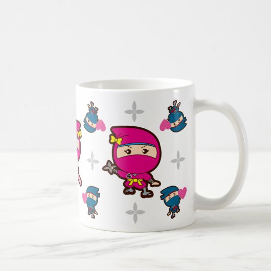 Valentinstag Ninja Girl Kaffeetasse (Rechts)