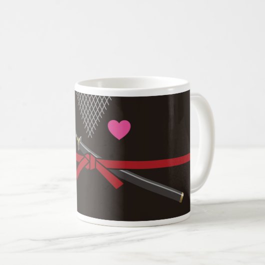 Valentinstag Ninja Kaffeetasse (VorderseiteRechts)
