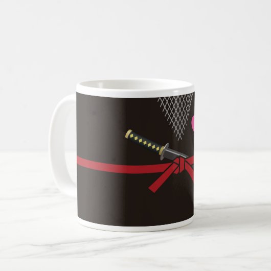 Valentinstag Ninja Kaffeetasse (Vorderseite Links)
