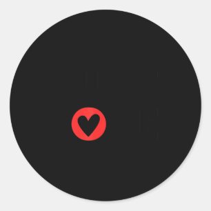 Valentinstag nur Liebe Schwarz und Rot  Runder Aufkleber