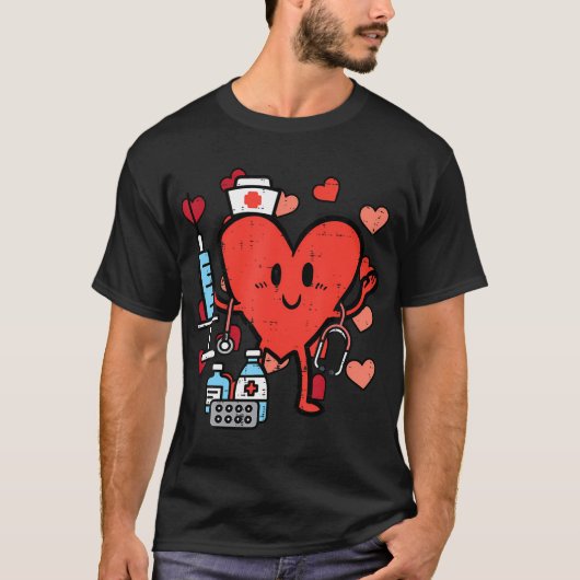 Valentinstag Nurse Heart Funny Nursing Scrub Top (Vorderseite)