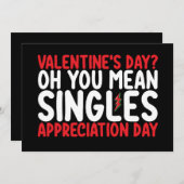 Valentinstag Oh Ihr Gemeiner Single Wertschätzung Einladung (Vorne/Hinten)