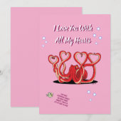 Valentinstag Oktopus Herz Feiertagskarte (Vorne/Hinten)