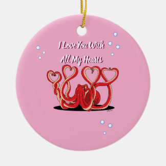 Valentinstag Oktopus Herz Keramik Ornament