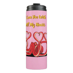 Valentinstag Oktopus Herz Thermosbecher
