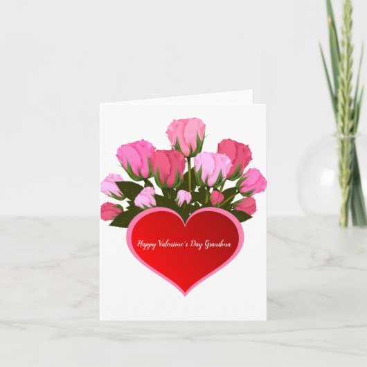 Valentinstag Oma-Rose Karte (Vorderseite)