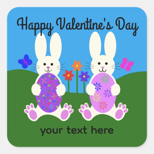 Valentinstag Osterhase Nr. 6 Stickers (Vorderseite)