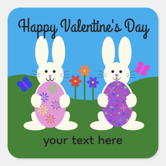 Valentinstag Osterhase Nr. 7 Sticker (Vorderseite)