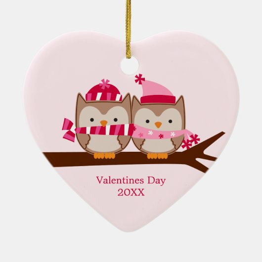 Valentinstag Owls Keramikornament (Hinten)