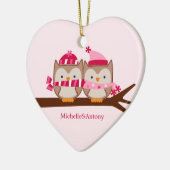 Valentinstag Owls Keramikornament (Links)