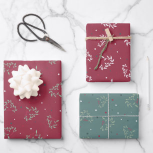 Valentinstag Packpapier mit Blume Herz Geschenkpapier Set
