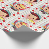 Valentinstag Packpapier Retro (Ecke)