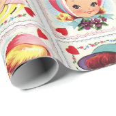 Valentinstag Packpapier Retro (Rolleneckpunkt)