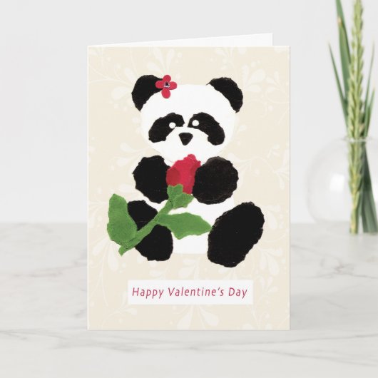 Valentinstag-Panda Feiertagskarte (Vorderseite)