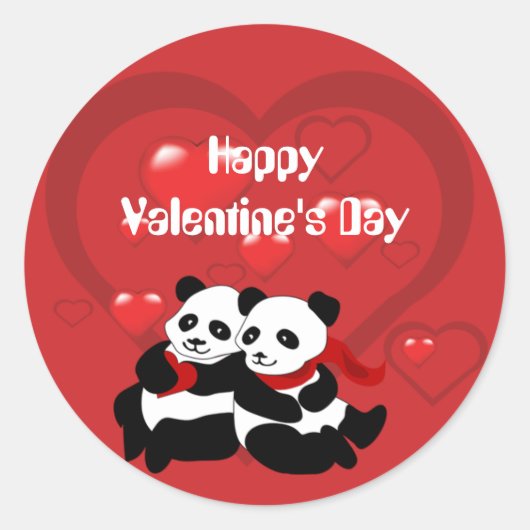 Valentinstag Panda Herz Kleine Aufkleber (Vorderseite)