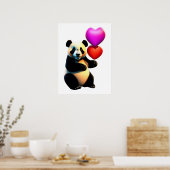 Valentinstag Panda & Herzballon, Valentinstag Poster (Küche)