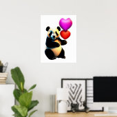 Valentinstag Panda & Herzballon, Valentinstag Poster (Heimbüro)