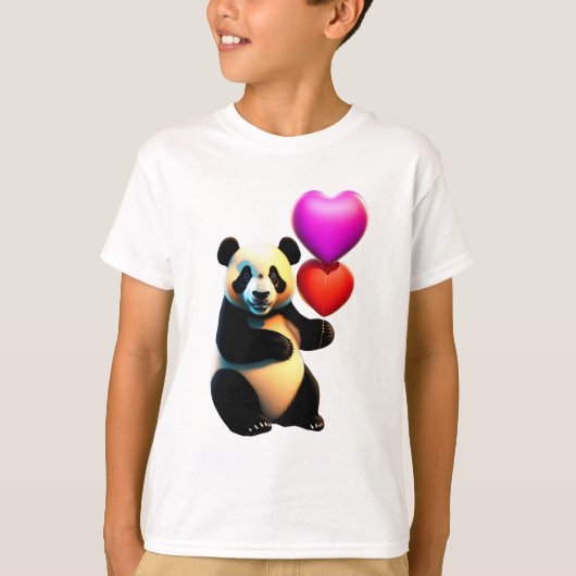 Valentinstag Panda & Herzballon, Valentinstag T-Shirt (Vorderseite)