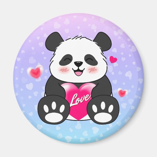 Valentinstag-Panda in Liebe Magnet (Vorne)