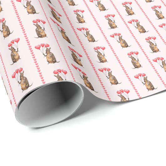 Valentinstag-Panzerhandschuh-Wrap-Papier Geschenkpapier (Rolleneckpunkt)