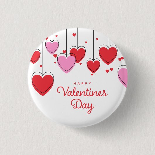 Valentinstag Paper Button - Heart Strings (Vorderseite)