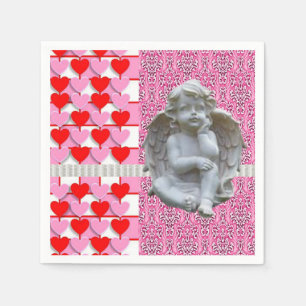 Valentinstag Papier Napkins, Angel Serviette