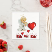 Valentinstag Papier Napkins, Angel Serviette (Beispiel)