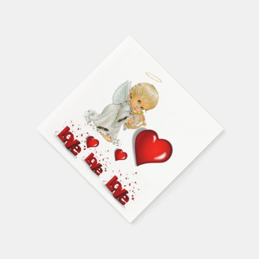 Valentinstag Papier Napkins, Angel Serviette (Ecke)