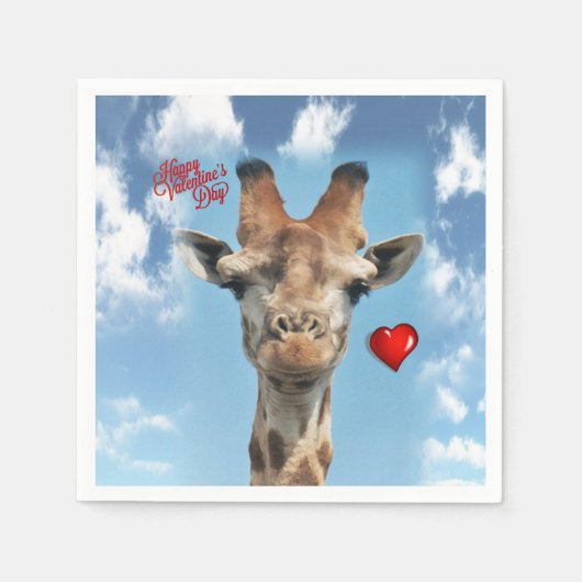 Valentinstag Papier Napkins Giraffe Serviette (Vorderseite)