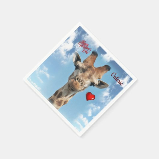 Valentinstag Papier Napkins Giraffe Serviette (Ecke)
