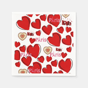 Valentinstag Papier Napkins, Paris Frankreich Serviette