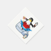 Valentinstag Papier Napkins, Pinguin Hearts Serviette (Ecke)