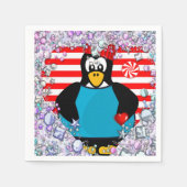 Valentinstag Papier Napkins, Pinguin Hearts Serviette (Vorderseite)