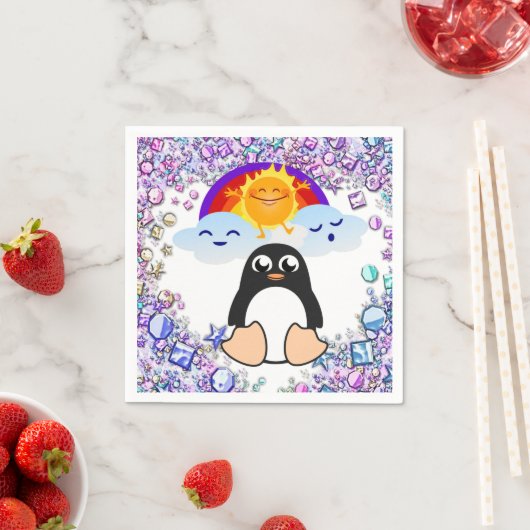 Valentinstag Papier Napkins, Pinguin Hearts Serviette (Beispiel)