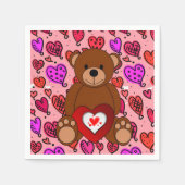 Valentinstag Papier Napkins, Teddy Bär Serviette (Vorderseite)