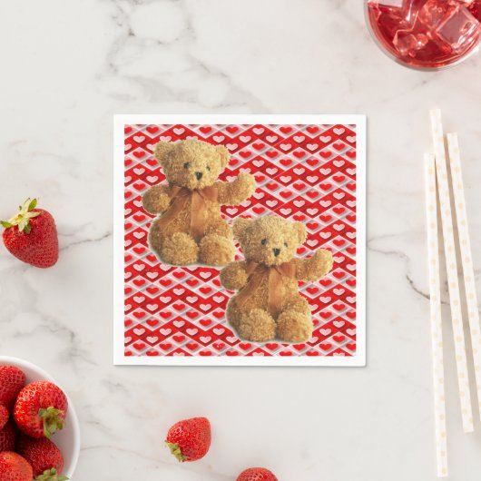 Valentinstag Papier Napkins, Teddy Bär Serviette (Beispiel)