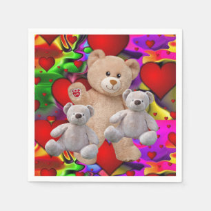 Valentinstag Papier Napkins, Teddy Bär Serviette