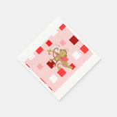 Valentinstag-Papier-Servietten, Affe Serviette (Ecke)