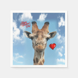 Valentinstag-Papier-Servietten Giraffe Serviette