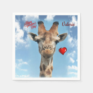 Valentinstag-Papier-Servietten Giraffe Serviette