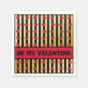 Valentinstag-Papier-Servietten mit Streifen Serviette